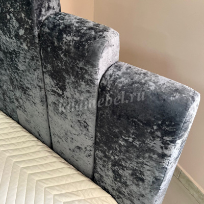 Кровать Амелия 1.4 с подъемным механизмом (Плюш Графит)