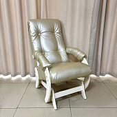 Кресло-маятник Консул Модель 68 (Дуб шампань-эмаль/Экокожа Бежевый Oregon perlamutr 106)