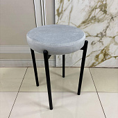 Табурет Лондон (Серый велюр/Черный)