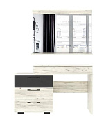 Стол косметический Соната СКС-1200 с зеркалом (Дуб крафт белый/Антрацит)