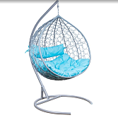 Кресло подвесное LESET БАЛИ (Серый металлик каркас/Бирюза яркая подушка)