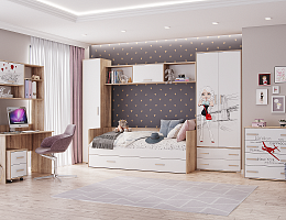 Бланка (Дуб сонома/Белый древесные опоры)