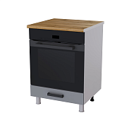 Шкаф нижний духовой 6Д кухня Осло без столешницы (Белый/Карбон темный) 