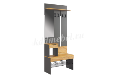 Прихожая К2 Баско (Графит/Дуб крафт золотой)