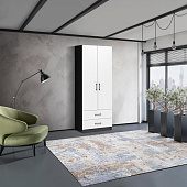 Шкаф 2д 2ящ.Чикаго  (Антрацит/Белый) (МП)