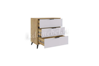 Комод Адам (Дуб крафт золотой/Белое дерево)