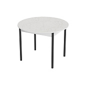 Стол обеденный Цент-1 прямой (Черный/Пластик Мрамор марквина белый) 