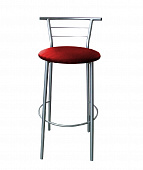 Барный стул См-48 к/з (Красный/Алюминий хром)