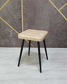 Табурет Хоби квадрат замша (Бежевый 17/Черный конус)