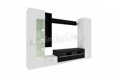 Гостиная Лофт-20 (Белая аляска/Черный)