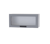 Шкаф верхний со стеклом 8ХС кухня Бомбей (Белый/Сандал Серый)