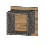 Полка квадрат Даллас (Дуб вотан/Цемент темный)
