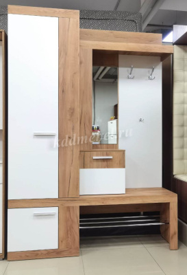 Прихожая Алекс (Дуб крафт золотой/Белое дерево)