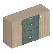 Комод Ева 2ств. с 4 ящиками (Тира/Кадена вуд/Палм грин)