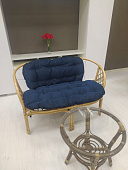 Диван двухместный RJG-Bahama (Ротанг №4, ткань синяя)