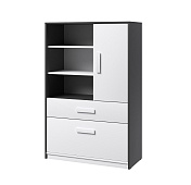Шкаф книжный Кэнди КШ-2 (Графит/Белый)
