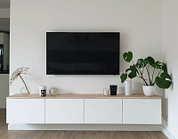 Тумба под ТВ Сити-11 подвесная 1.6 (Дуб сонома/Белый)