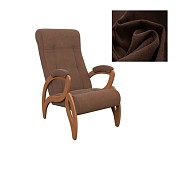 Кресло для отдыха Женева Модель 51 (Орех-эмаль/Ткань микровелюр Коричневый Ophelia 15)