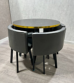 Обеденная группа DT/DC-805 (Черный мрамор/Серый/Каркас черный)