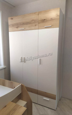 Шкаф Геометрия-4 2-х створчатый (Белый/Делано светлый)