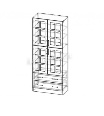 Буфет Нарус №8 (Белый/Графит Софт мат)