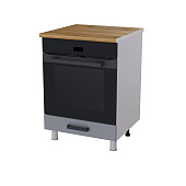 Шкаф нижний духовой 6Д кухня Марбл без столешницы (Белый/Грей софт)