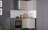 Кухня угловая Венера 1,0*1,0 м МДФ (Белый/Кашемир)