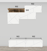 Гостиная Гранж вариант №2 (Белый шагрень/Белый софт)