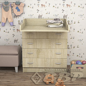 Комод пеленальный ВВР (ЛДСП) (Дуб сонома/Белый)