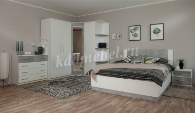 Стеллаж угловой Аврора (Белый/Ателье светлый)