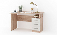 Стол письменный эргономик Гарвард 130 3 ящика левый (Дуб сонома/Белый)