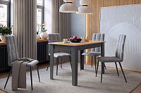 Стол обеденный раскладной Цезарь  (Дуб крафт золотой/Графит)