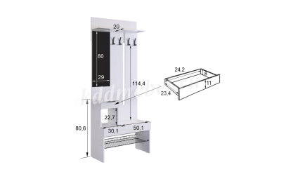 Прихожая К2 Баско (Графит/Дуб крафт золотой)