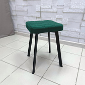 Табурет Риони квадрат с прострочкой велюр (Изумрудный velutto 33/Черный профиль)