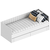 Вита Кровать с ящиками (Белый лофт/Софт айс)