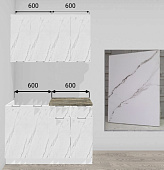 Кухня Вивиан 1,2 МДФ Белый (Мрамор белый/Столешница Марквин черный) 