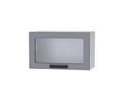 Шкаф верхний со стеклом 6ХС кухня Осло (Белый/Карбон темный)