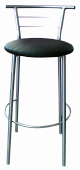 Барный стул См-48 к/з (Черный/Алюминий хром)