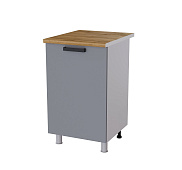 Шкаф нижний с единым фасадом 6Р кухня Крафт без столешницы (Дуб сонома/Бетон светлый)