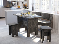 Обеденая группа Милан Тип-1(Ателье темное/Рокс ткань)