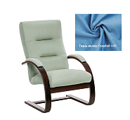 Кресло для отдыха Leset Монэ (Орех текстура/Ткань велюр Голубой V47)