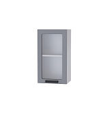 Шкаф верхний со стеклом 4ВС кухня Кампео (Белый/Кофе-софт)