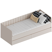 Кровать Тефия 0.8 с 2 ящиками (Тефия/Софт сантьяго)