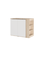 Стол-комод ПРАВЫЙ закр.Дуб Сонома светлый - Белый